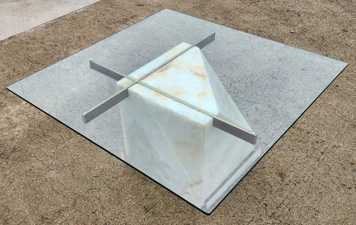 1970s Artedi Onyx Coffee Table Italian