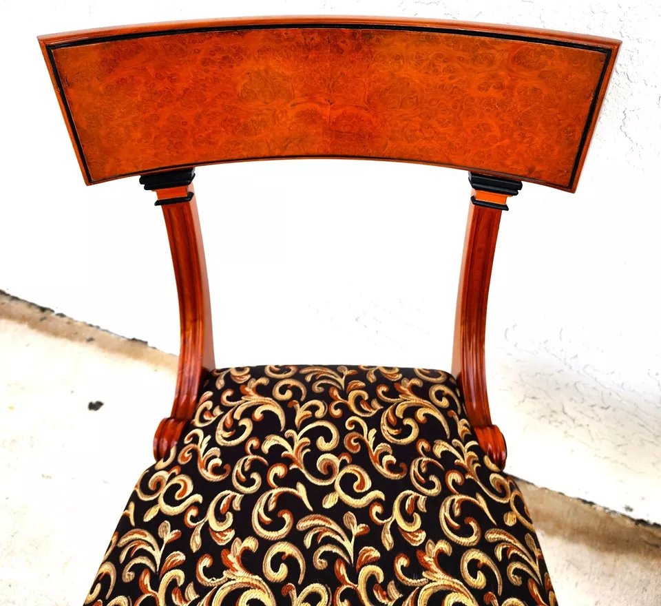 Pair of Biedermeier Empire Chairs Burl