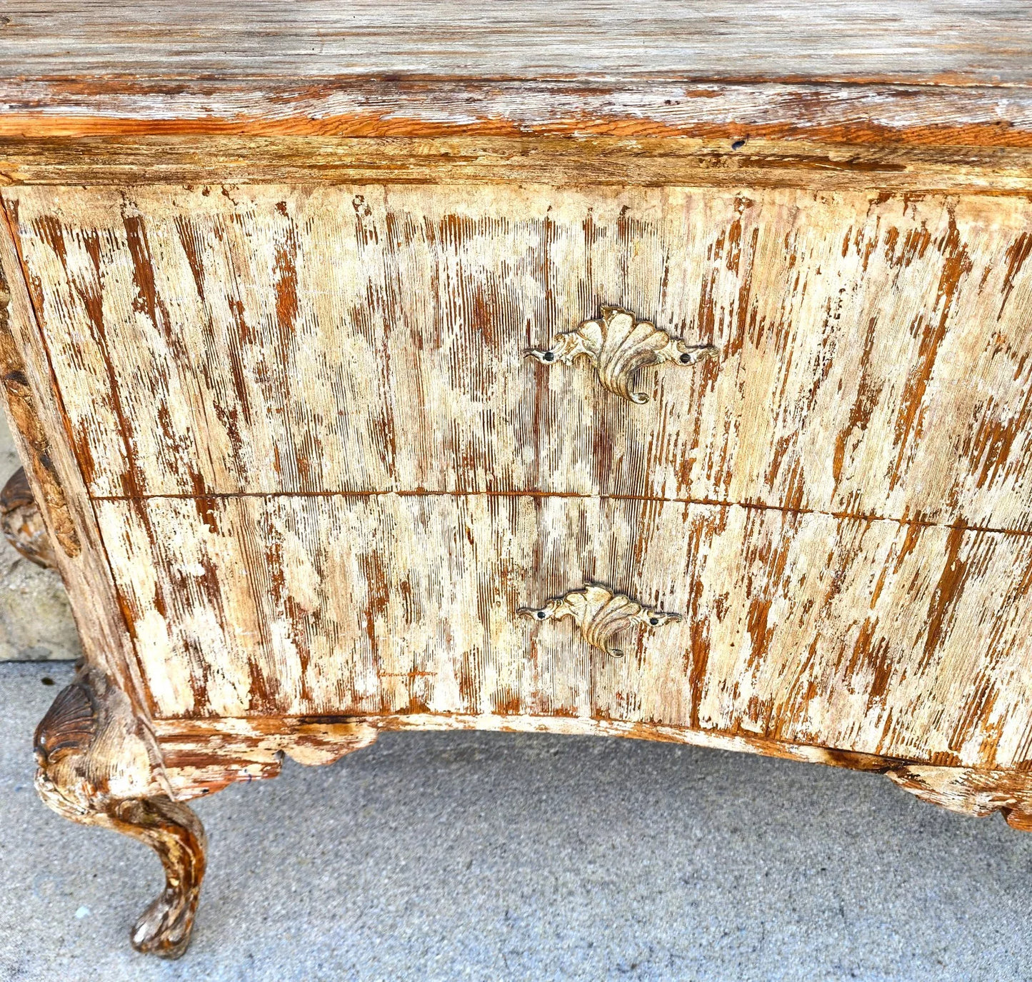 Painted Coastal Distressed Rustic Console Buffet Table
