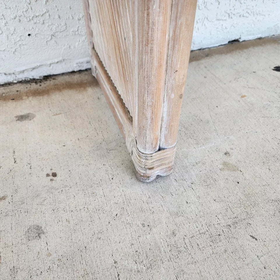 Blonde Bamboo Waterfall Console Sofa Table Low Profile