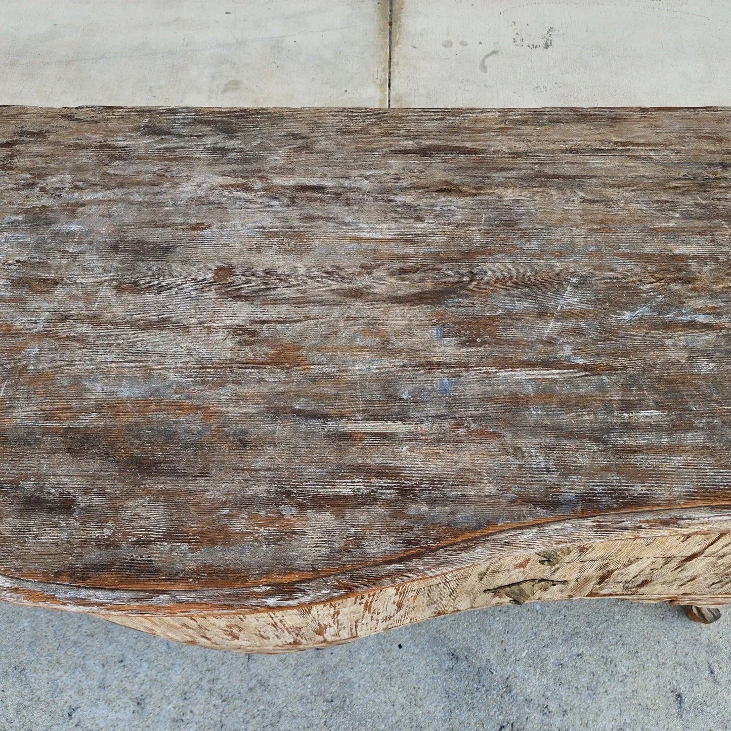 Painted Coastal Distressed Rustic Console Buffet Table