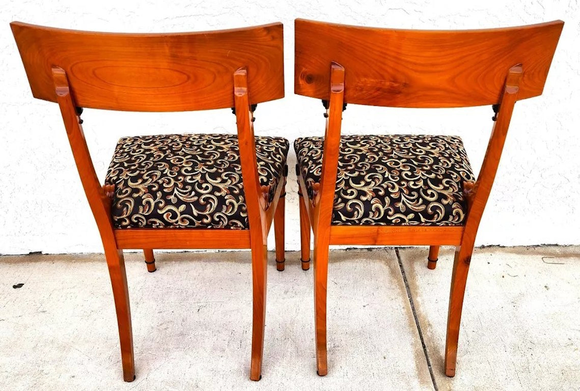 Pair of Biedermeier Empire Chairs Burl