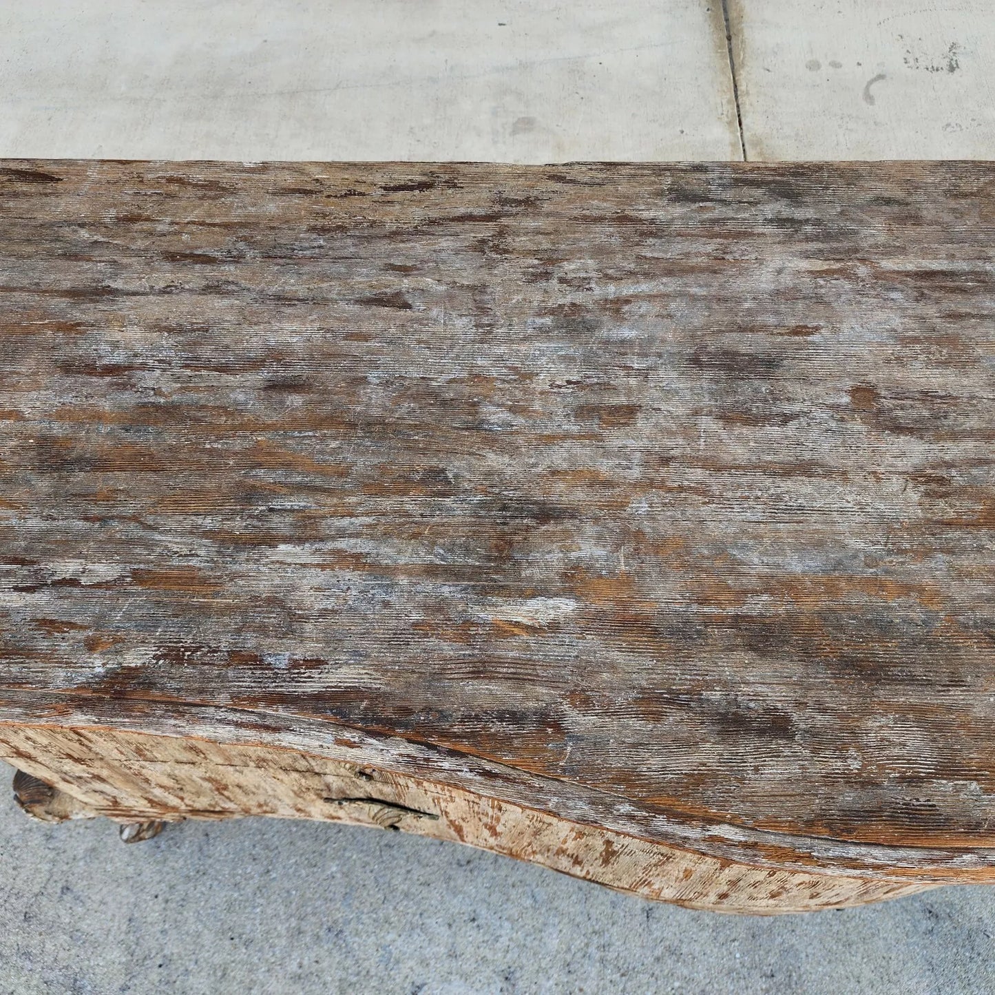 Painted Coastal Distressed Rustic Console Buffet Table