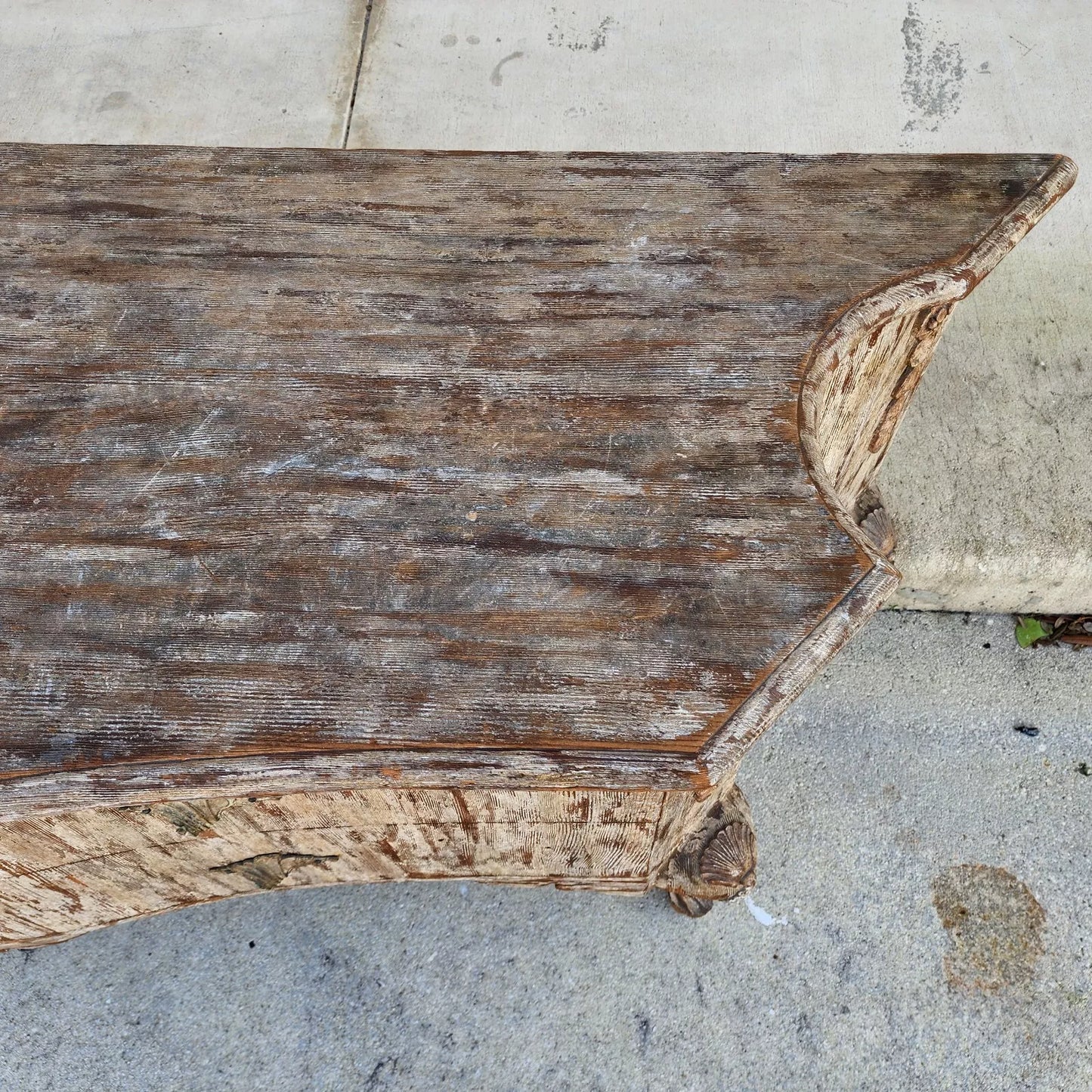 Painted Coastal Distressed Rustic Console Buffet Table