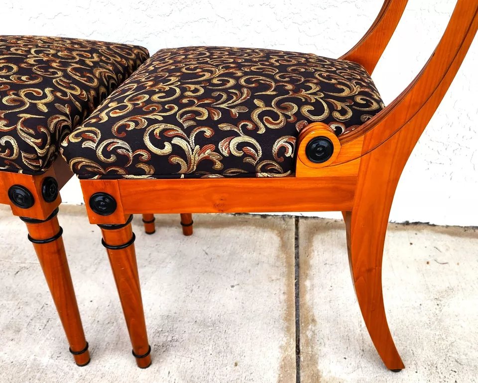 Pair of Biedermeier Empire Chairs Burl