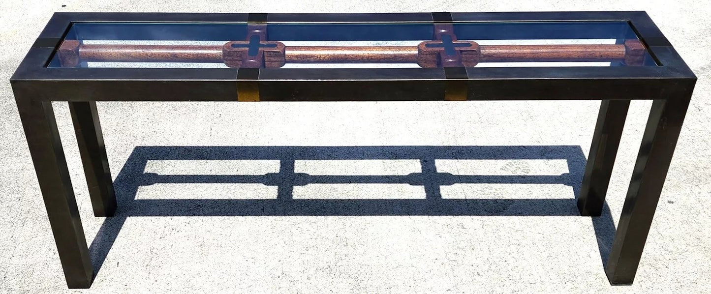 MCM Brutalist Console Sofa Table 1960s