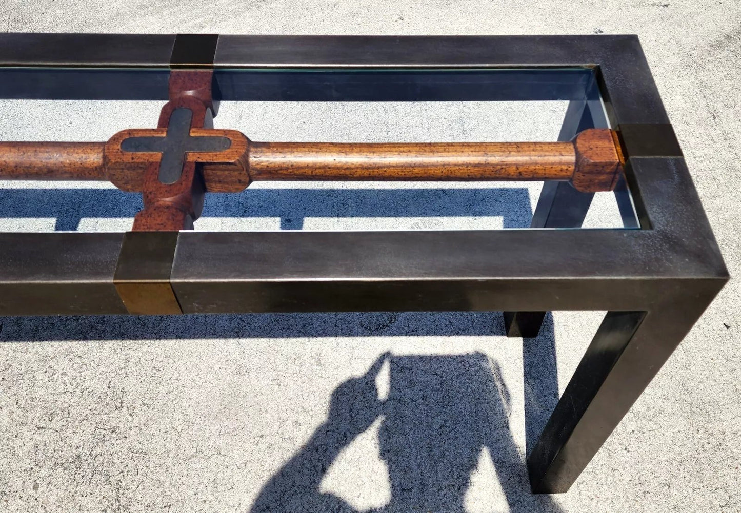 MCM Brutalist Console Sofa Table 1960s