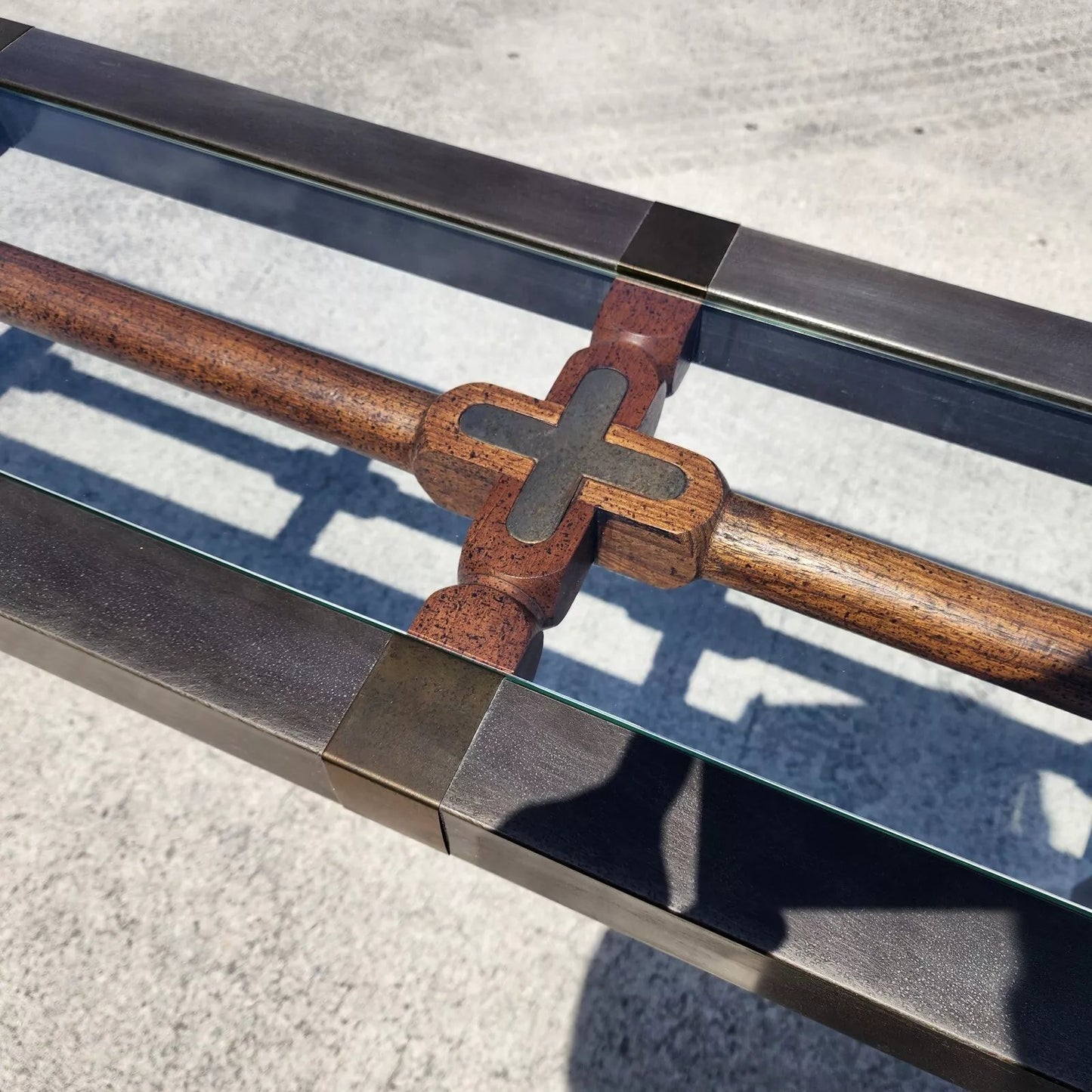 MCM Brutalist Console Sofa Table 1960s