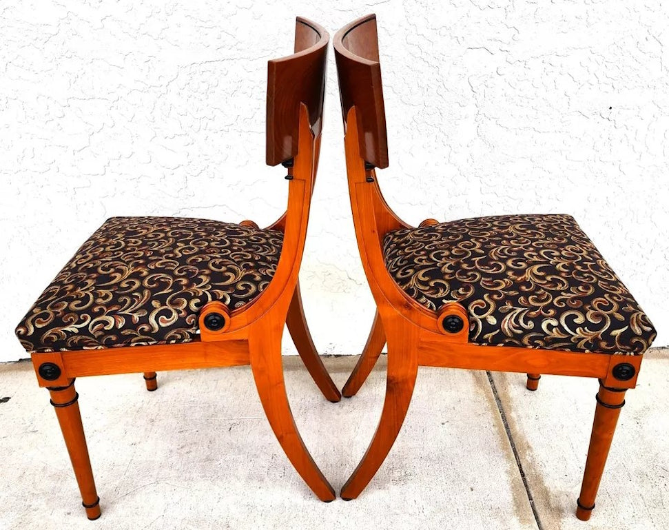 Pair of Biedermeier Empire Chairs Burl