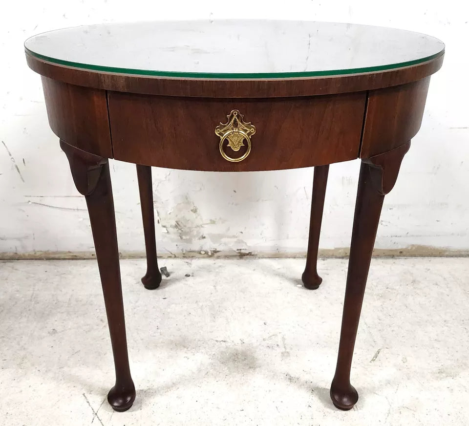 Baker Side Center Lamp Table Glass Top