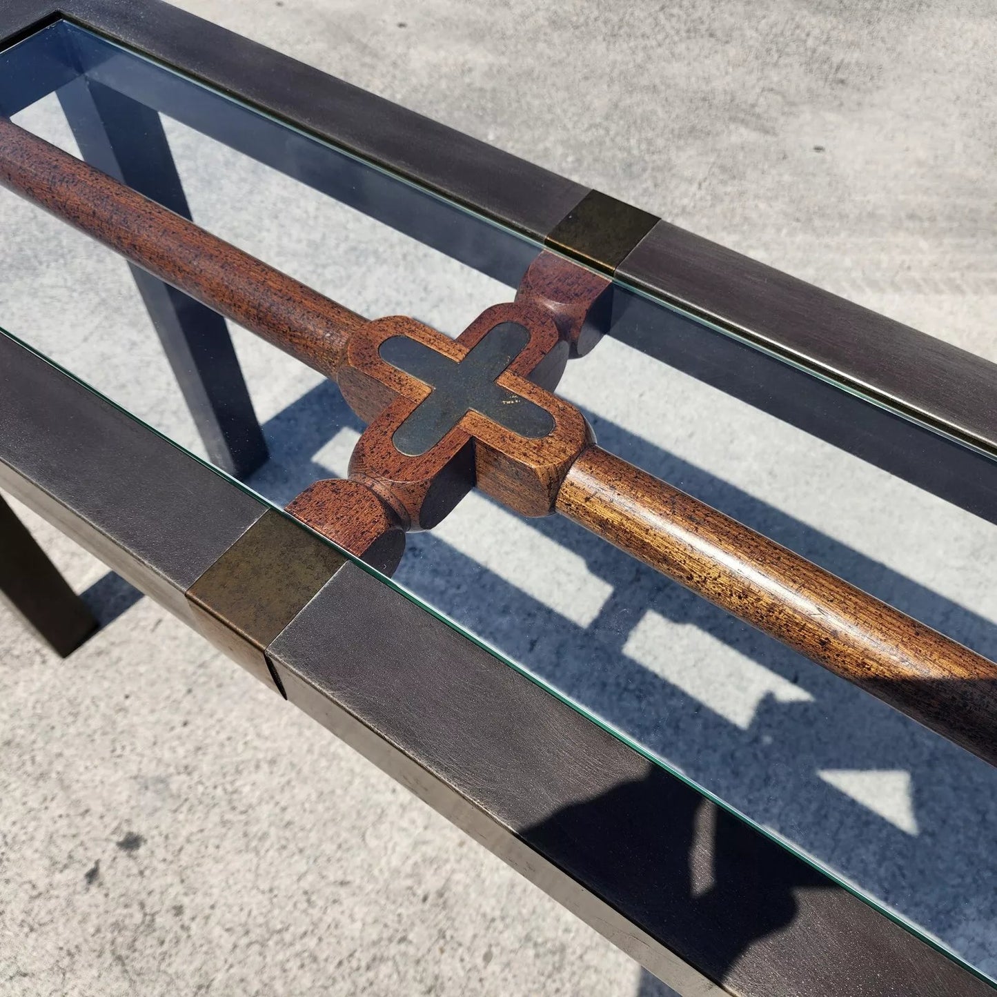 MCM Brutalist Console Sofa Table 1960s