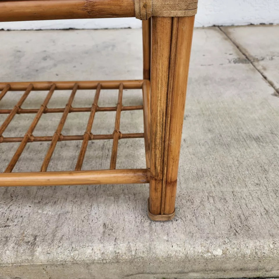 Vintage Bamboo Rattan Coffee Table