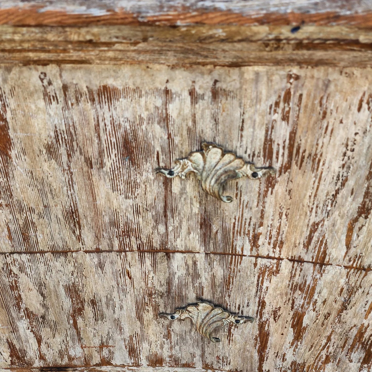 Painted Coastal Distressed Rustic Console Buffet Table