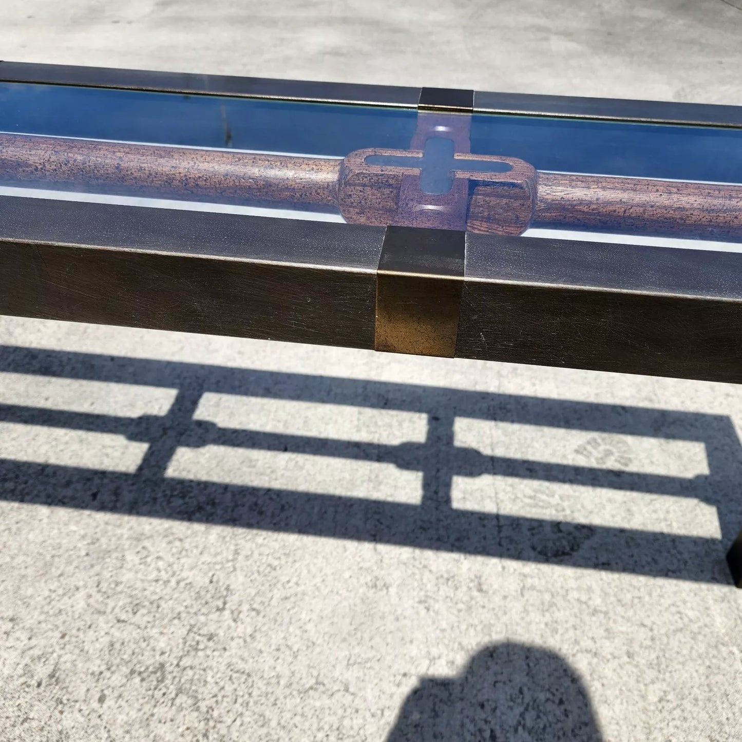 MCM Brutalist Console Sofa Table 1960s