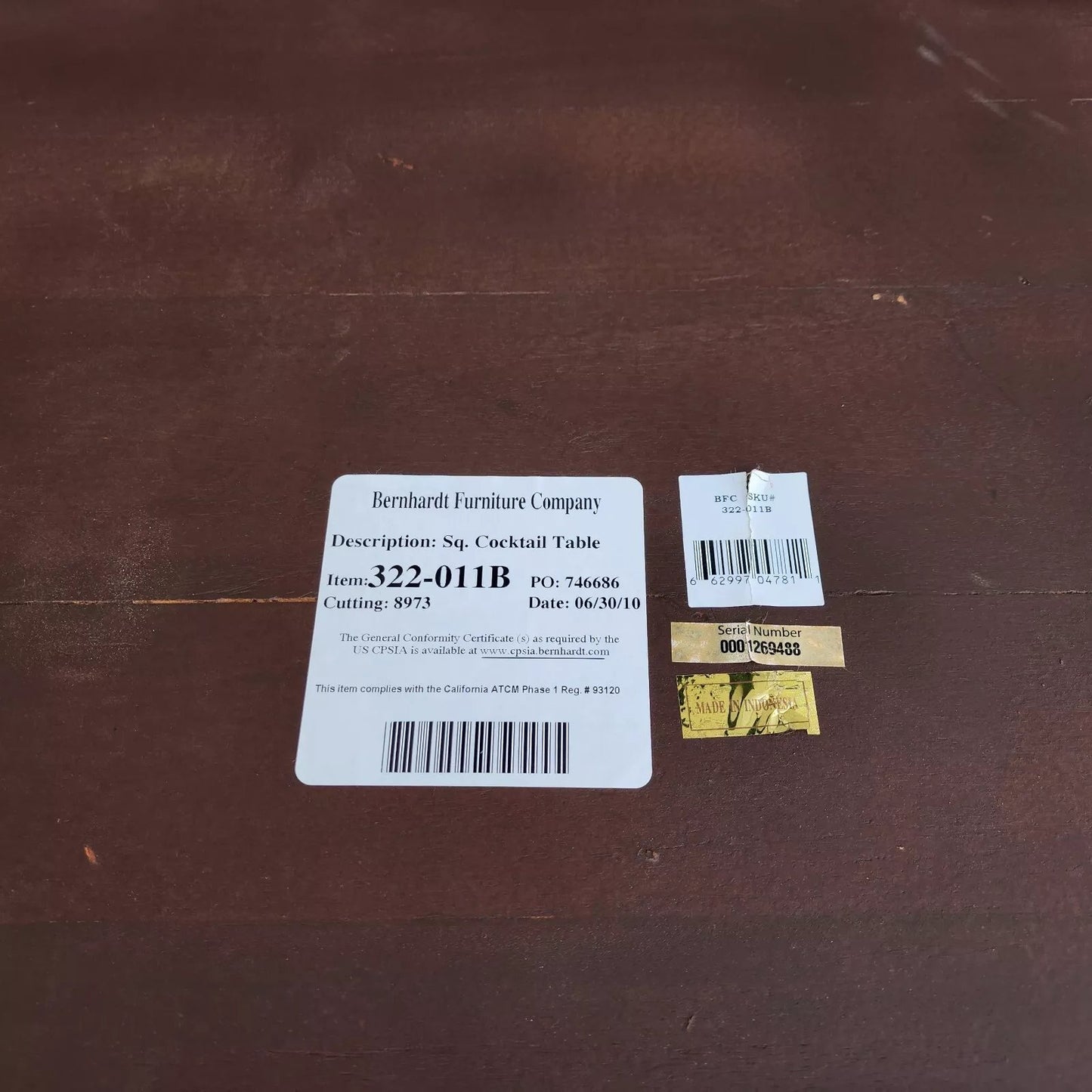 Bernhardt Vintage Patina Coffee Cocktail Table 48"