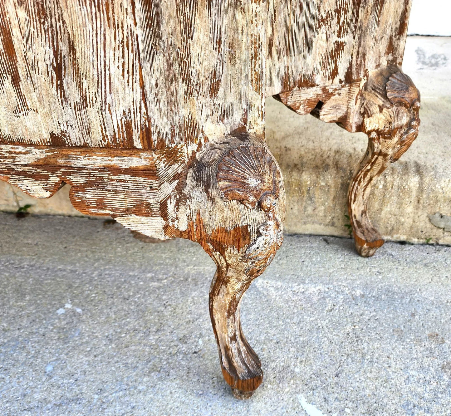 Painted Coastal Distressed Rustic Console Buffet Table