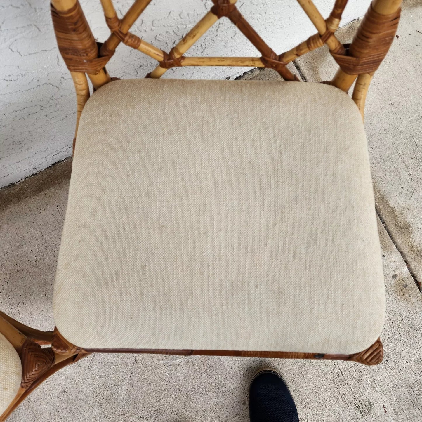 English Bamboo Chairs Rattan 1970's Pair
