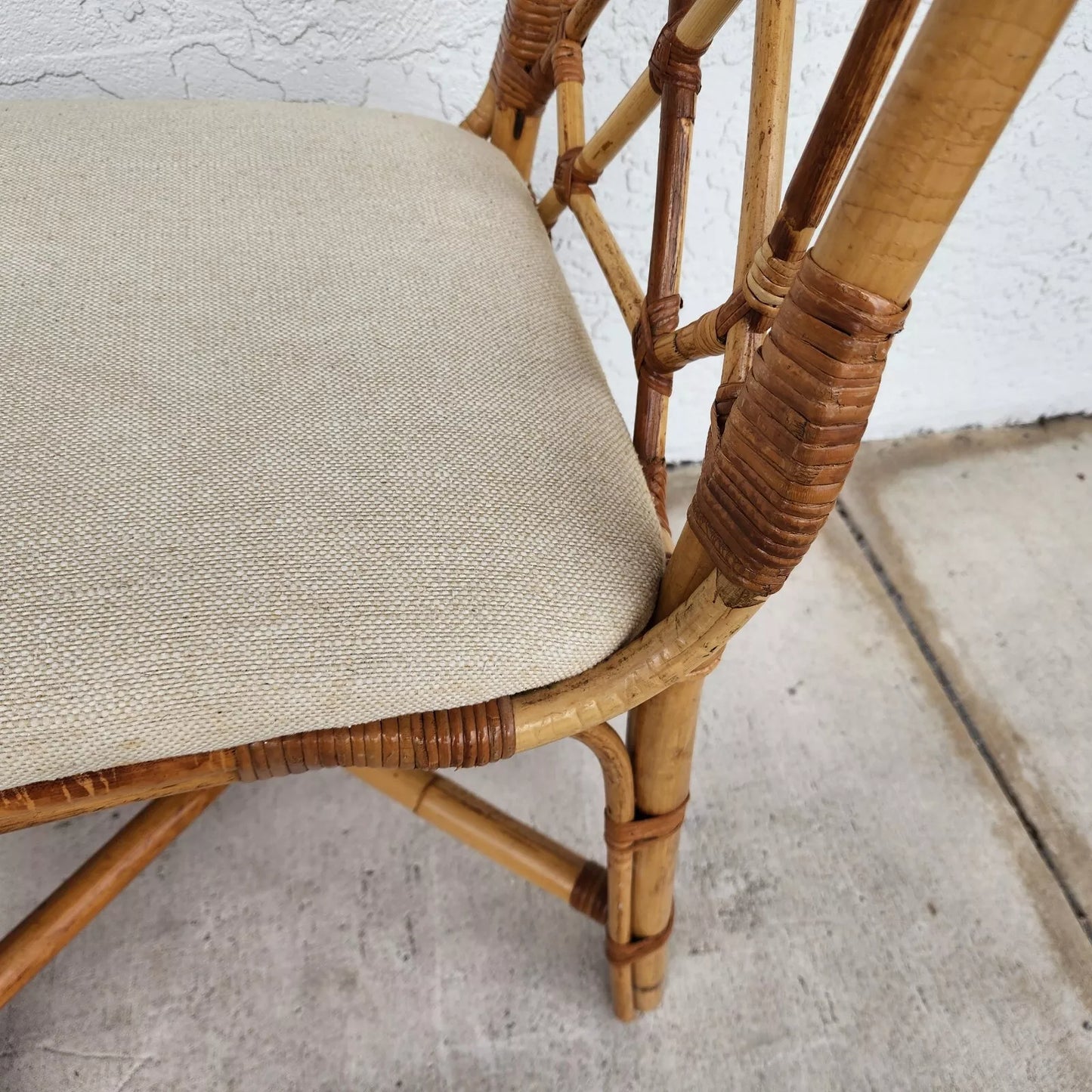 English Bamboo Chairs Rattan 1970's Pair