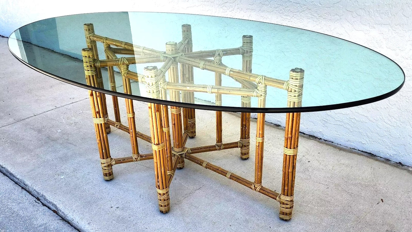 McGuire Bamboo Dining Table Oval