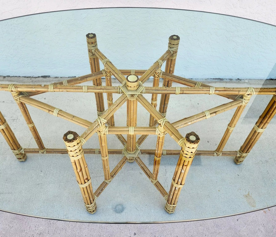 McGuire Bamboo Dining Table Oval