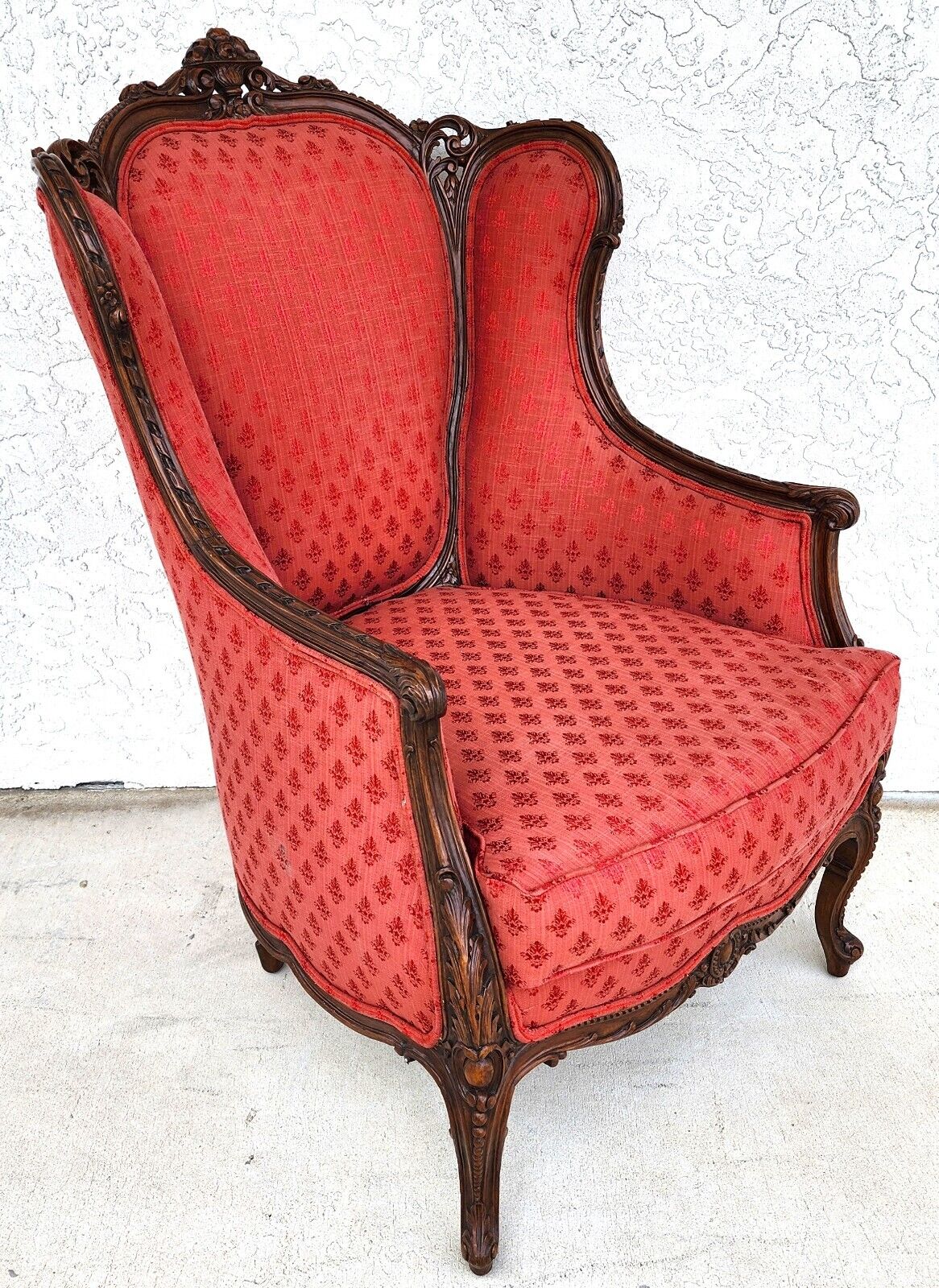 Antique French Chair Bergere Walnut