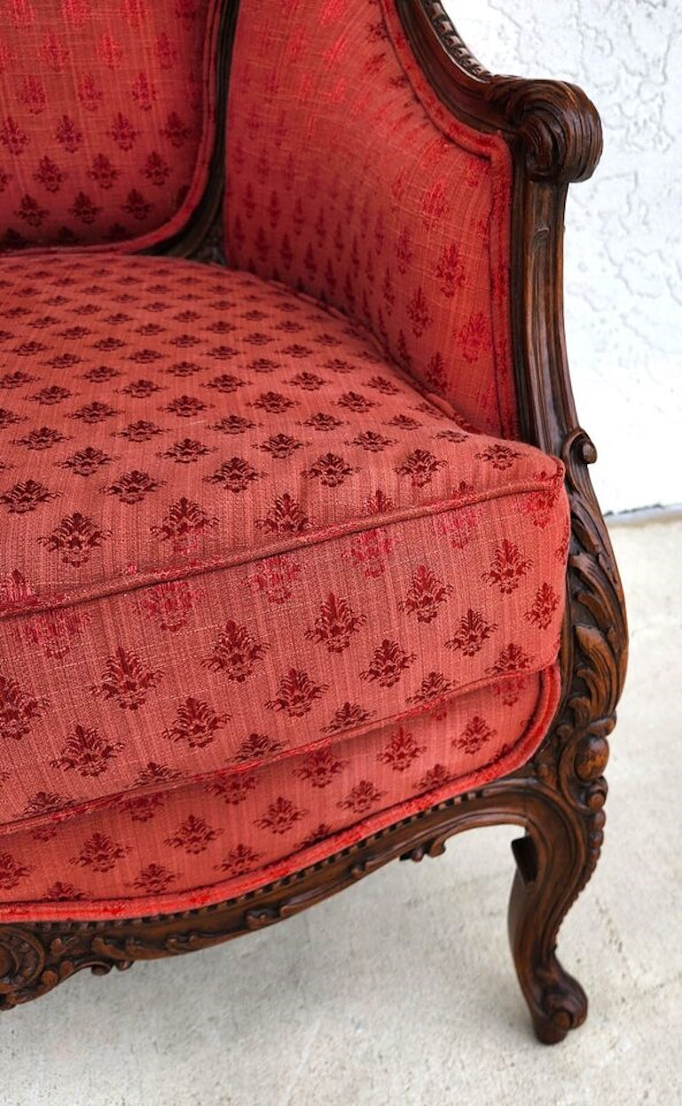 Antique French Chair Bergere Walnut