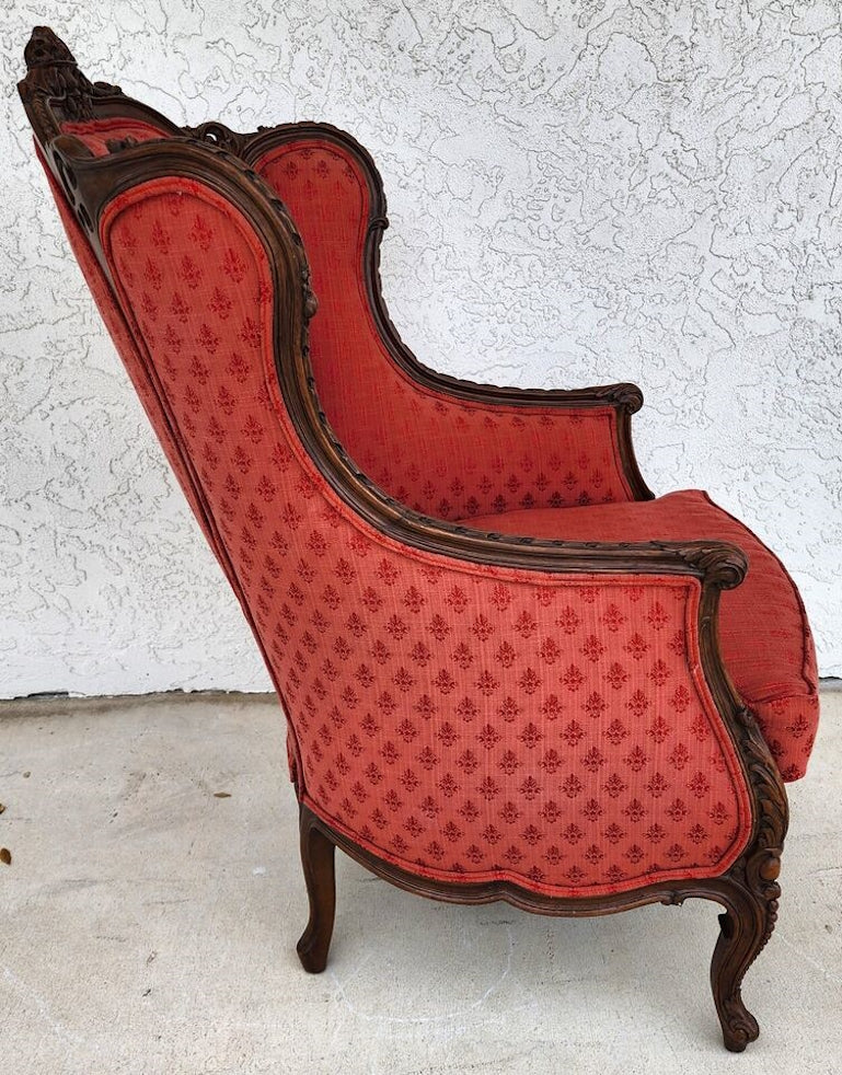 Antique French Chair Bergere Walnut