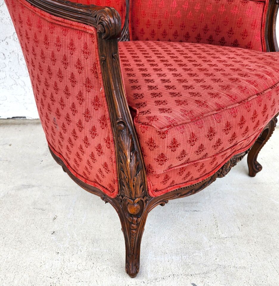 Antique French Chair Bergere Walnut
