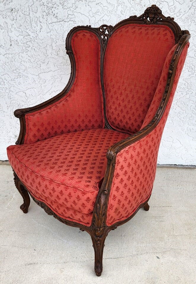 Antique French Chair Bergere Walnut