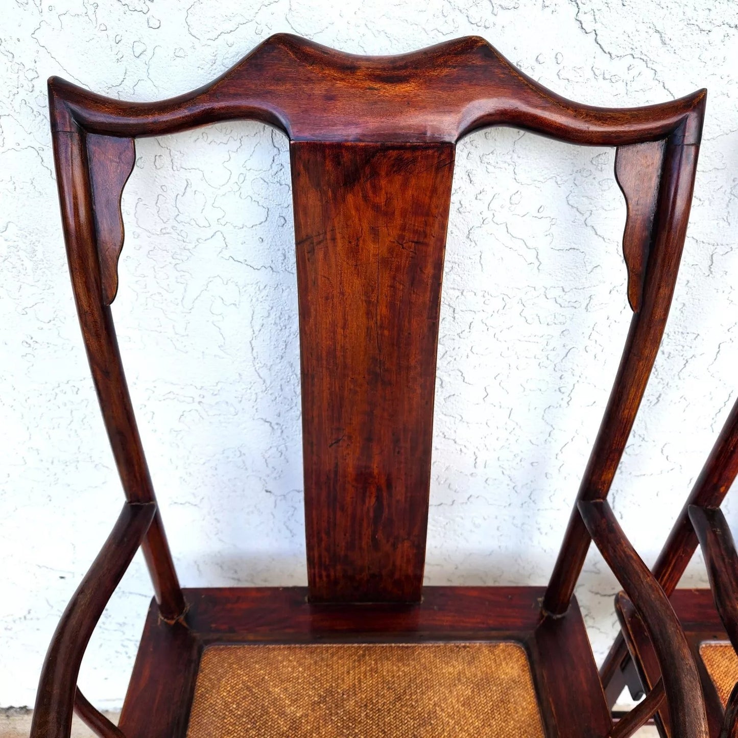 Antique 1850 Chinese Ju Mu Hat Armchairs with Authentication Pair