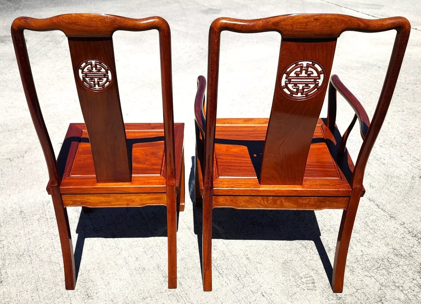 Rosewood Dining Chairs 1960s Asian Ming Chinoiserie