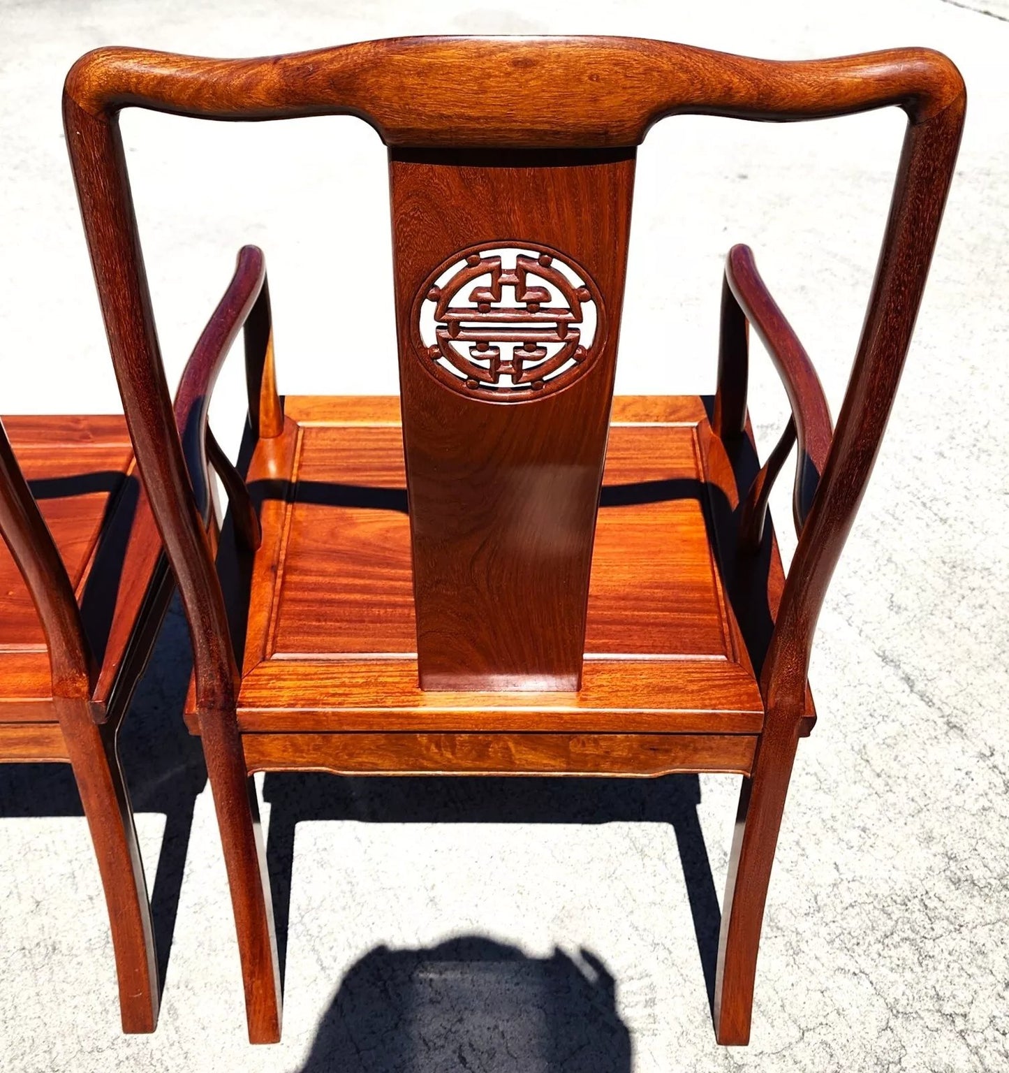 Rosewood Dining Chairs 1960s Asian Ming Chinoiserie