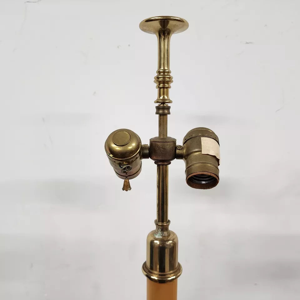 Chapman Brass Candlestick Table Lamps Pair 1987