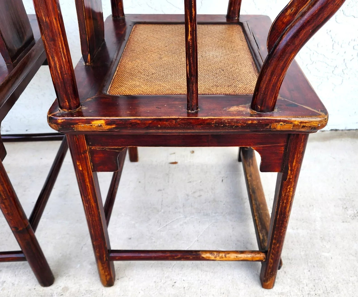 Antique 1850 Chinese Ju Mu Hat Armchairs with Authentication Pair