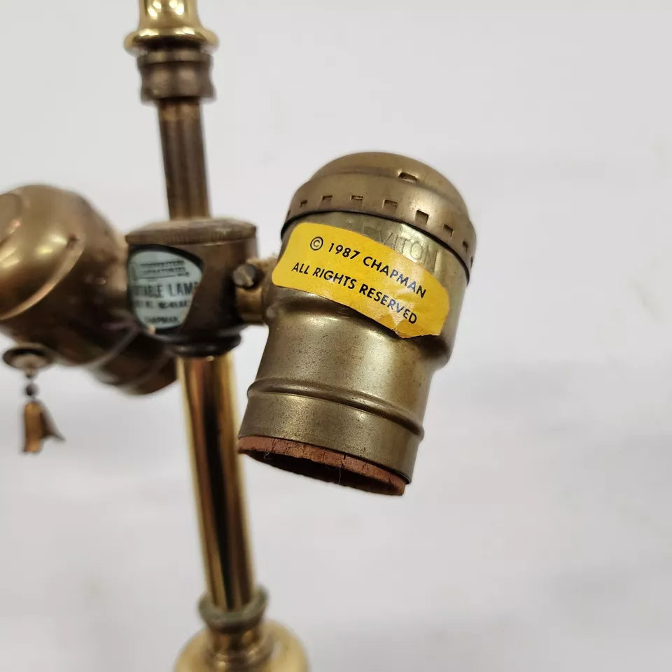 Chapman Brass Candlestick Table Lamps Pair 1987