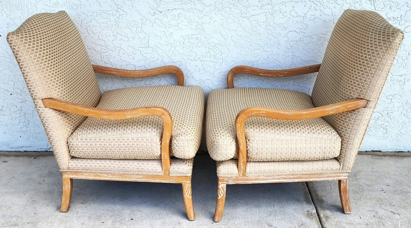 Century Furniture French Country Lounge Chairs Pair