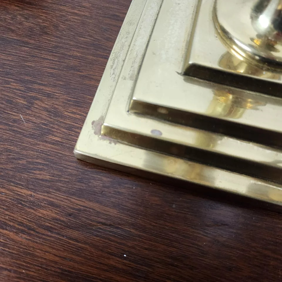 Chapman Brass Candlestick Table Lamps Pair 1987