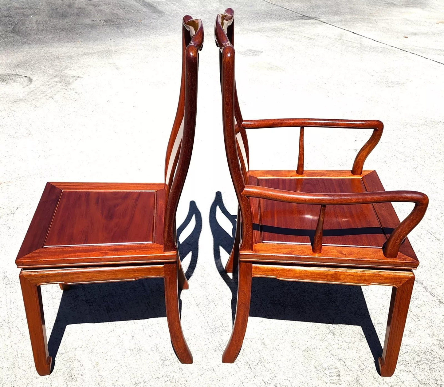 Rosewood Dining Chairs 1960s Asian Ming Chinoiserie