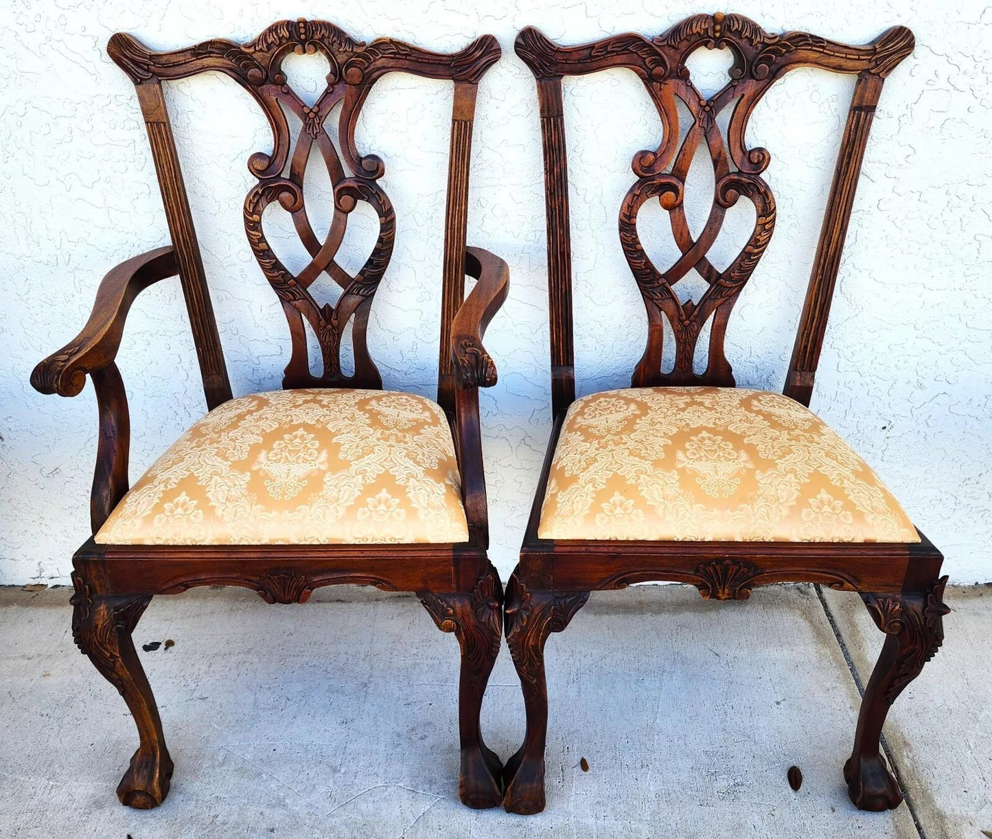 Antique Chippendale Dining Chairs Set of 8