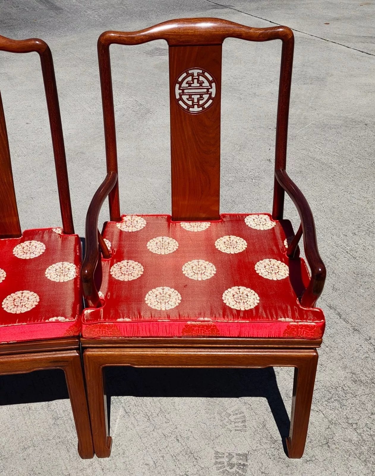 Rosewood Dining Chairs 1960s Asian Ming Chinoiserie