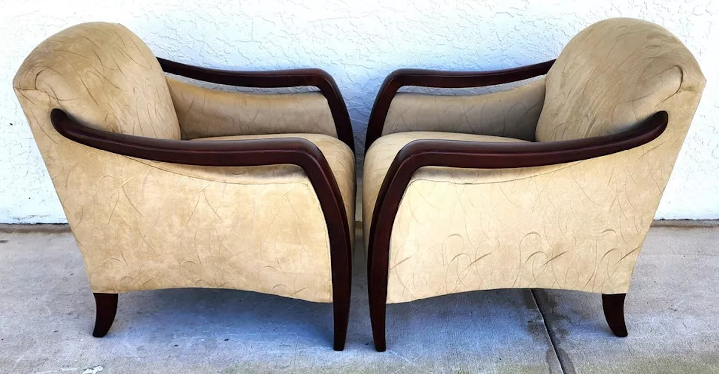 MCM Club Chairs Art Deco A Pair