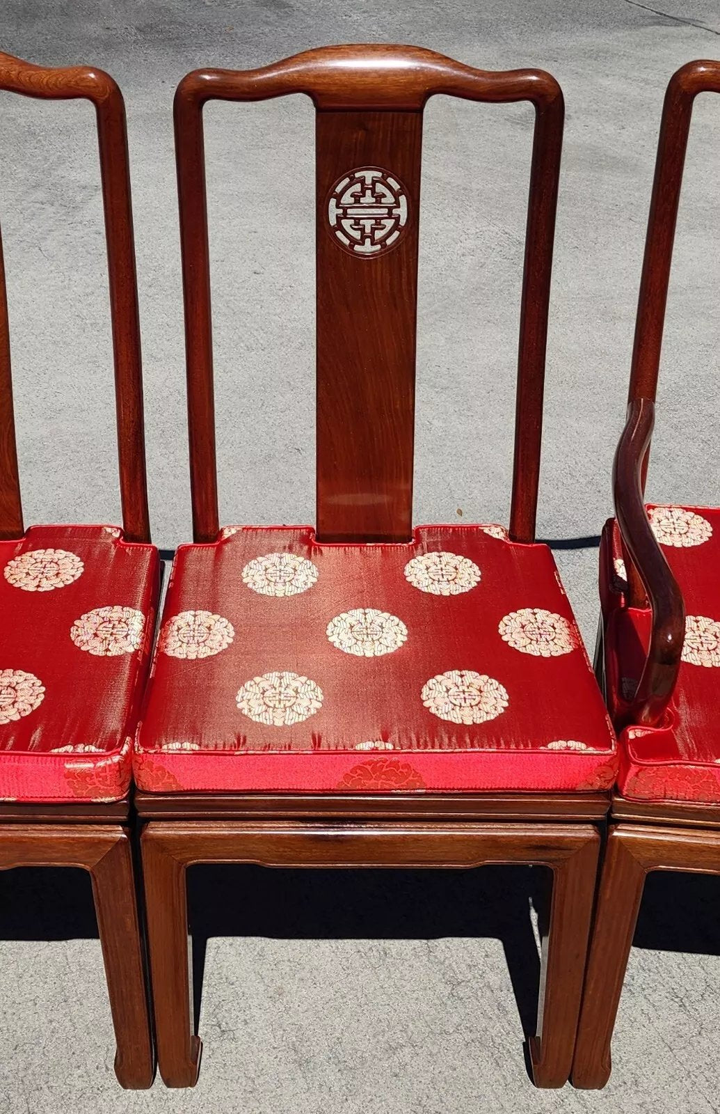 Rosewood Dining Chairs 1960s Asian Ming Chinoiserie