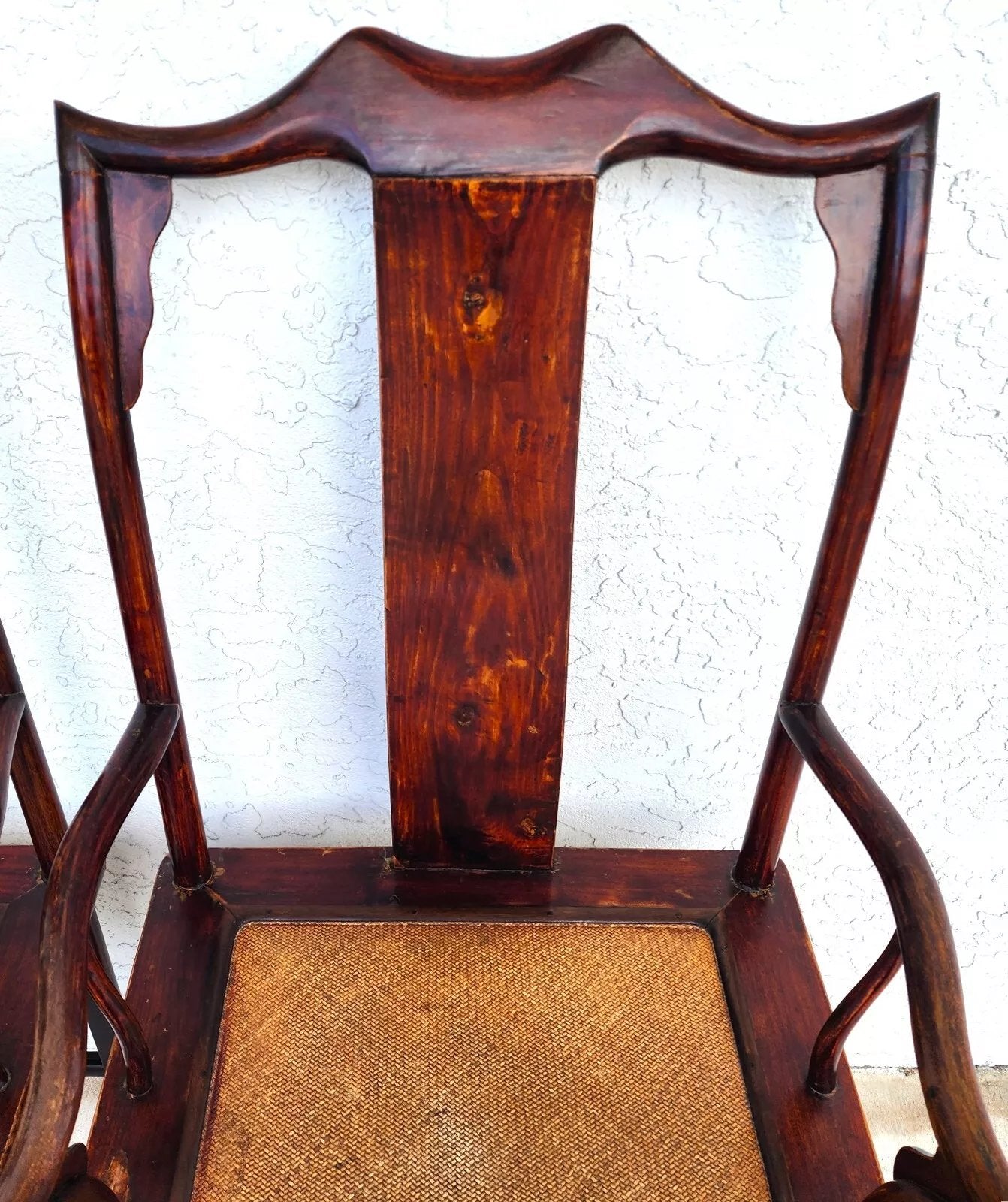 Antique 1850 Chinese Ju Mu Hat Armchairs with Authentication Pair