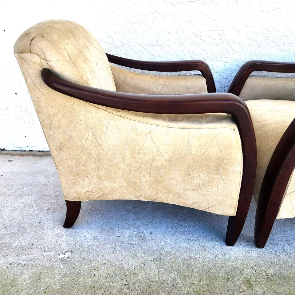 MCM Club Chairs Art Deco A Pair