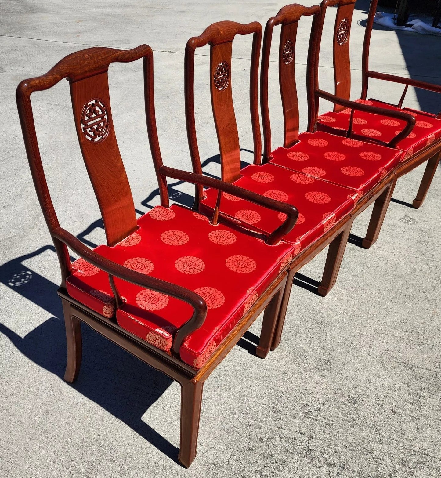 Rosewood Dining Chairs 1960s Asian Ming Chinoiserie