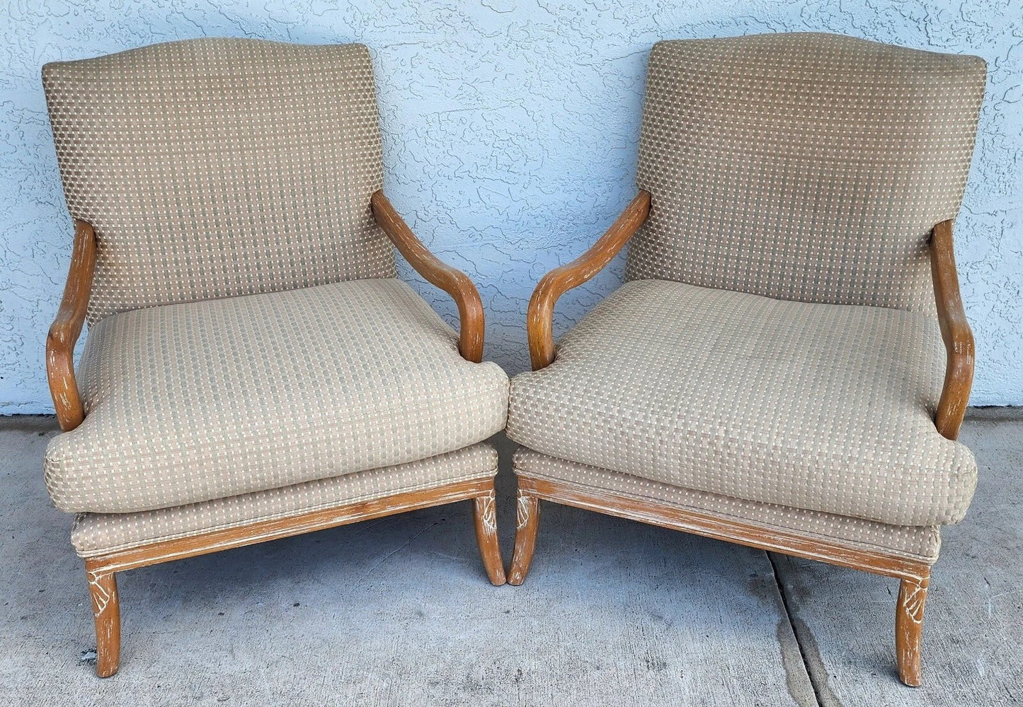 Century Furniture French Country Lounge Chairs Pair