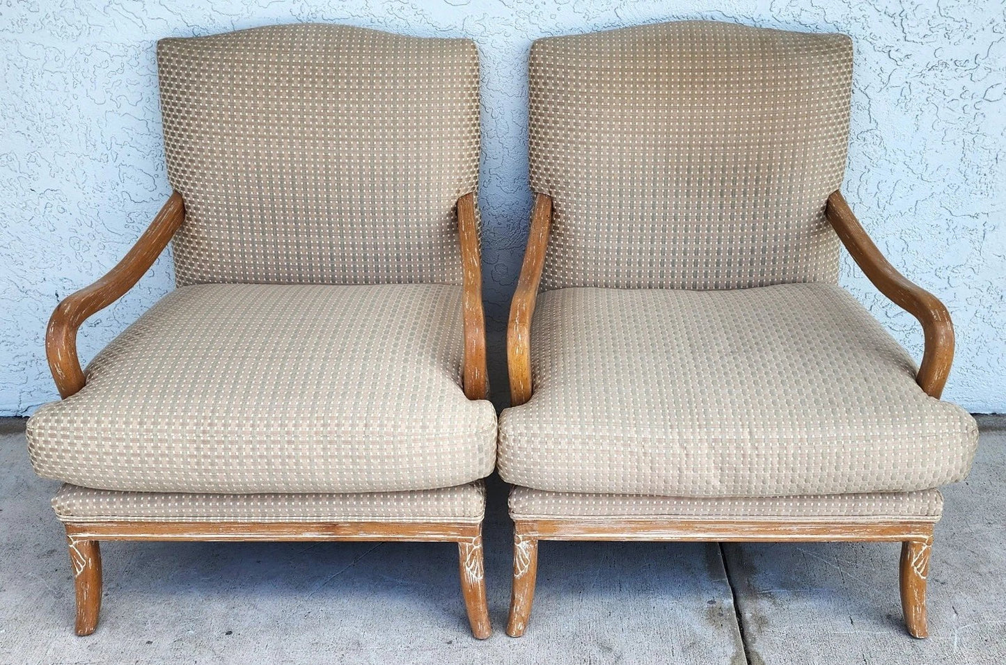 Century Furniture French Country Lounge Chairs Pair