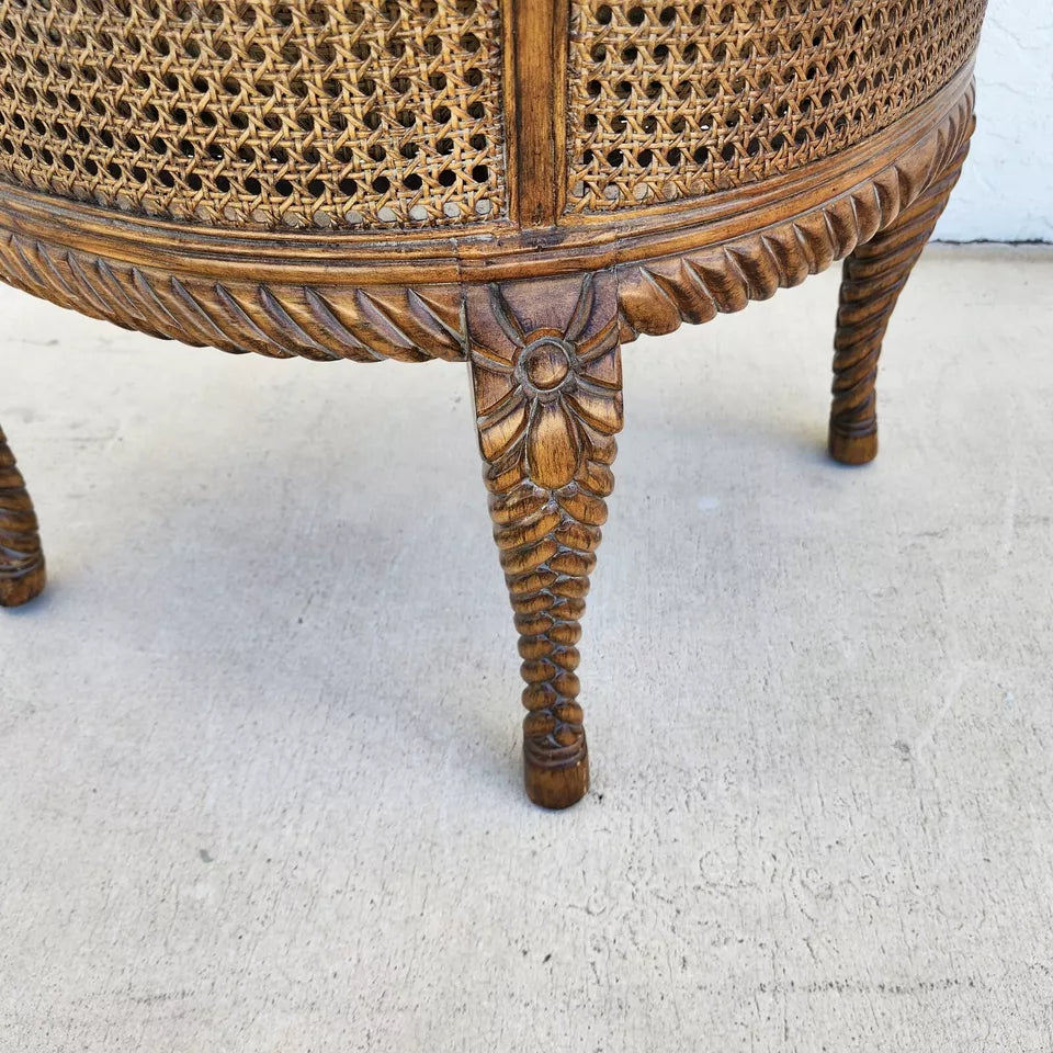 French Double Cane Wingback Chair