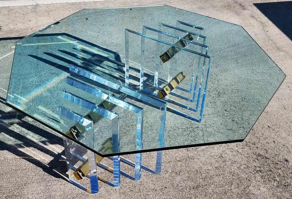 Charles Hollis Jones Lucite Coffee Table