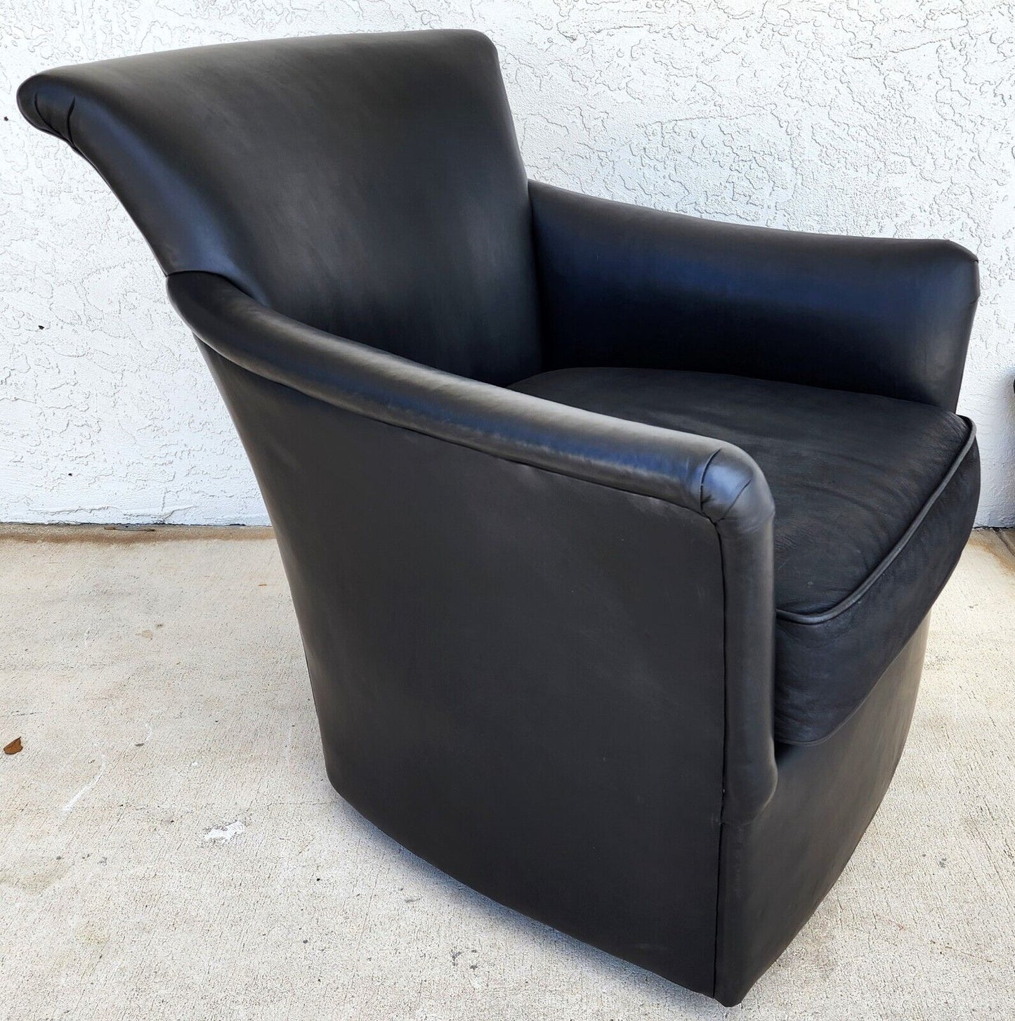 MCM Leather Club Swivel Chair by Century Furniture Co
